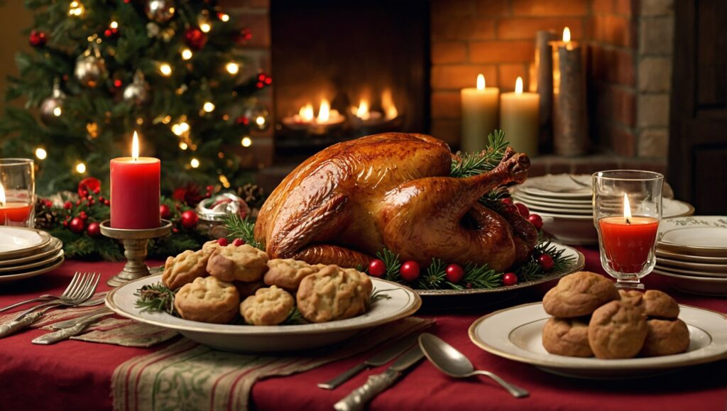 Family Gathering Around a Festive Table – free AI stock image
