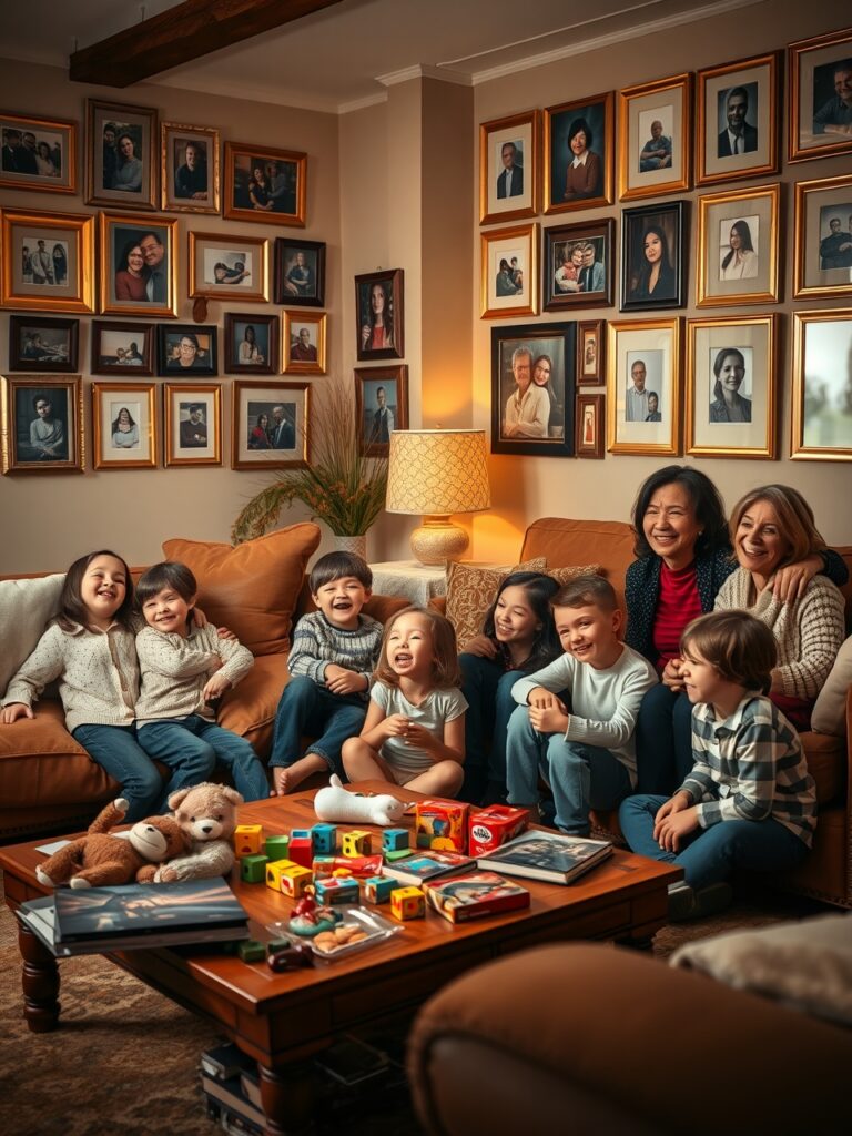 A Family Gathering in a Cozy Living Room – free AI stock image