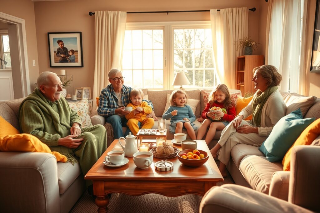 A Family Gathering in a Cozy Living Room – free AI stock image