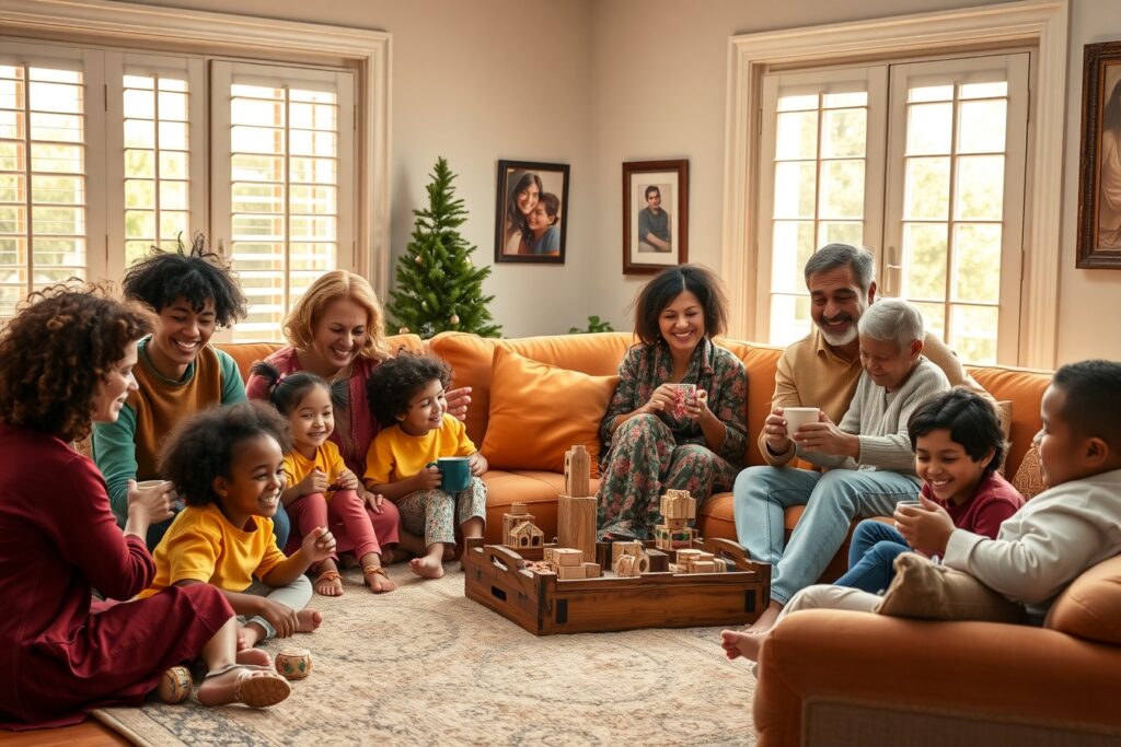 Family Gathering in a Cozy Living Room – free AI stock image