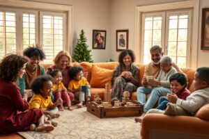 Family Gathering in a Cozy Living Room – free AI stock image
