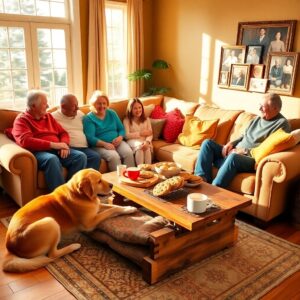 Family Gathering in a Cozy Living Room – free AI stock image