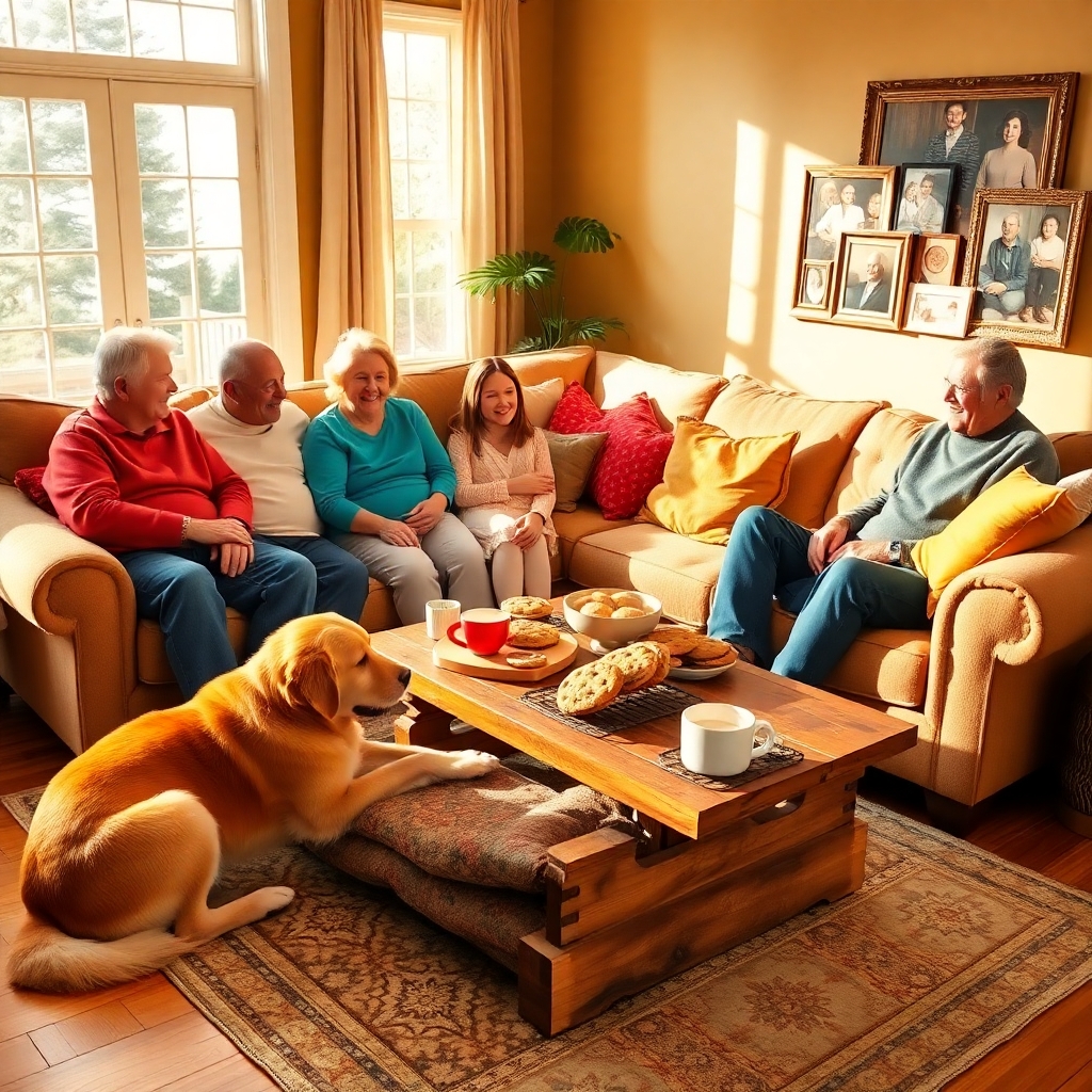 Family Gathering in a Cozy Living Room – free AI stock image