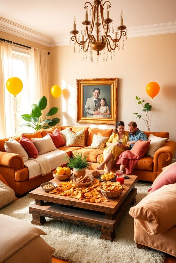 Family Gathering in a Warm Living Room – free AI stock image