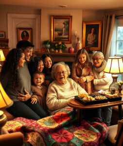 A Family Gathering in a Cozy Living Room – free AI stock image