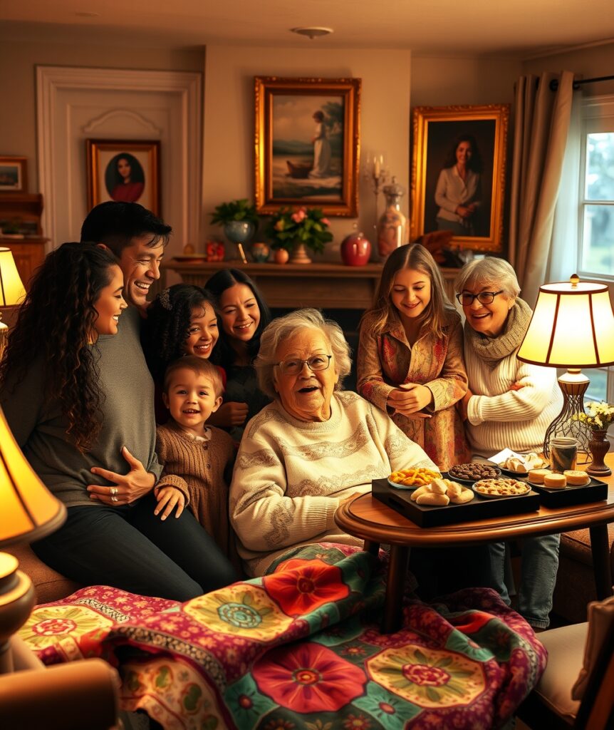 A Family Gathering in a Cozy Living Room – free AI stock image