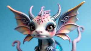 Fantastical Clay Creature Sculpture – free AI stock image