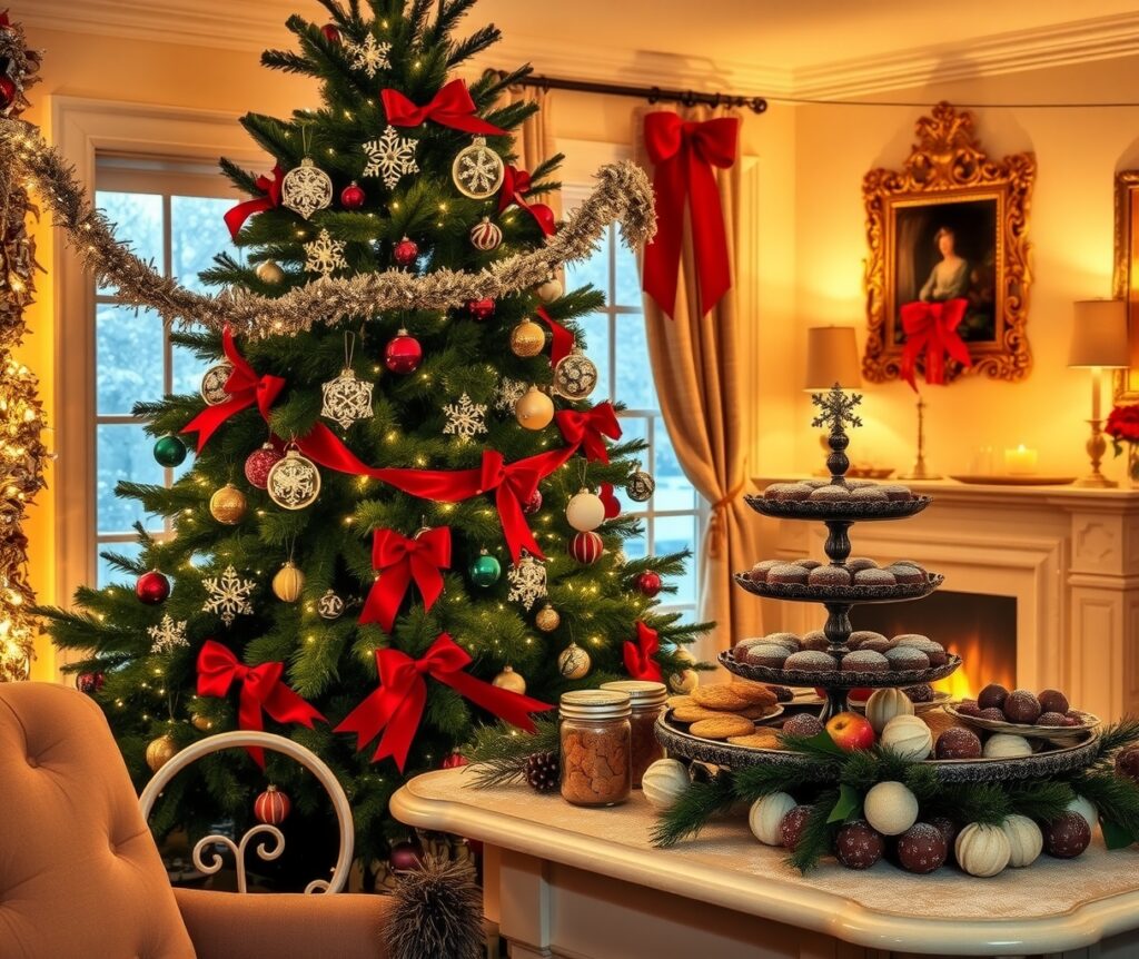 Festive Decorations and Seasonal Cheer – free AI stock image