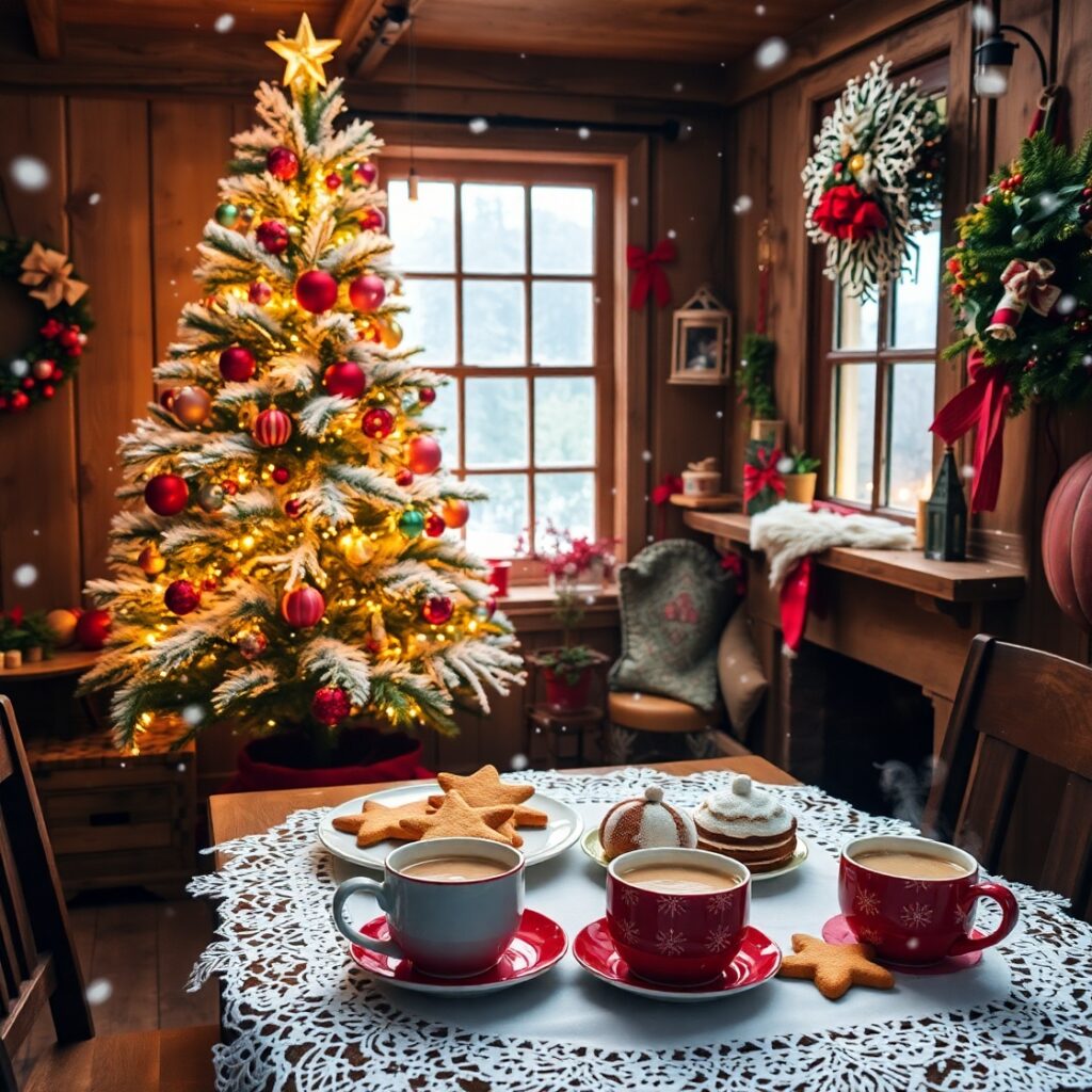 Festive Decorations and Treats for Holidays – free AI stock image