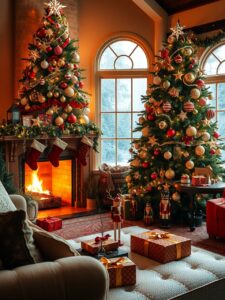 Festive Holiday Decorations in a Cozy Setting – free AI stock image