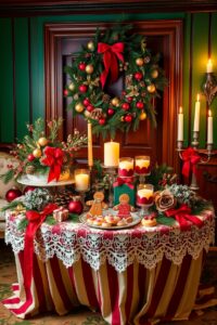 Festive Holiday Scene with Decorations and Treats – free AI stock image
