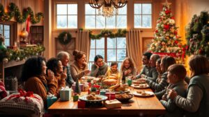 Festive Holidays with Joyful Celebrations and Decorations Image – free AI stock image