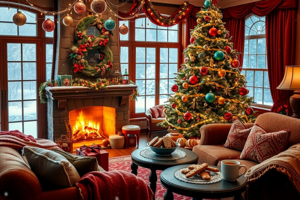 Festive Winter Holidays with Cozy Decorations – free AI stock image