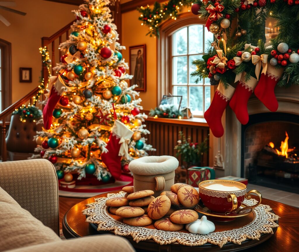 Festive Wonderland of Holiday Decorations – free AI stock image