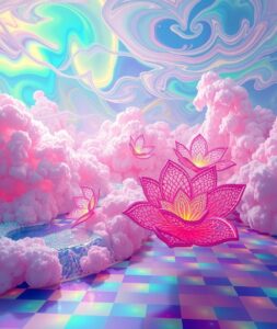 Floating Dreams in a Colorful Abyss – free AI stock image