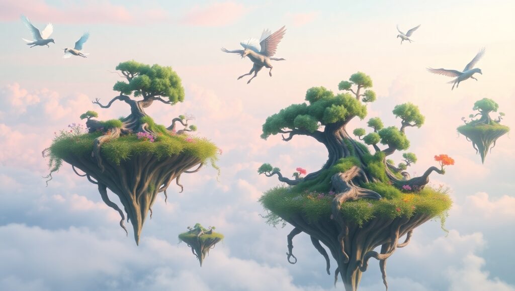 Floating Dreams in a Pastel – free AI stock image