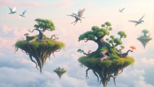 Floating Dreams in a Pastel – free AI stock image