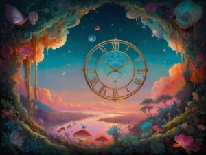 Floating Dreams in a Surreal Landscape – free AI stock image