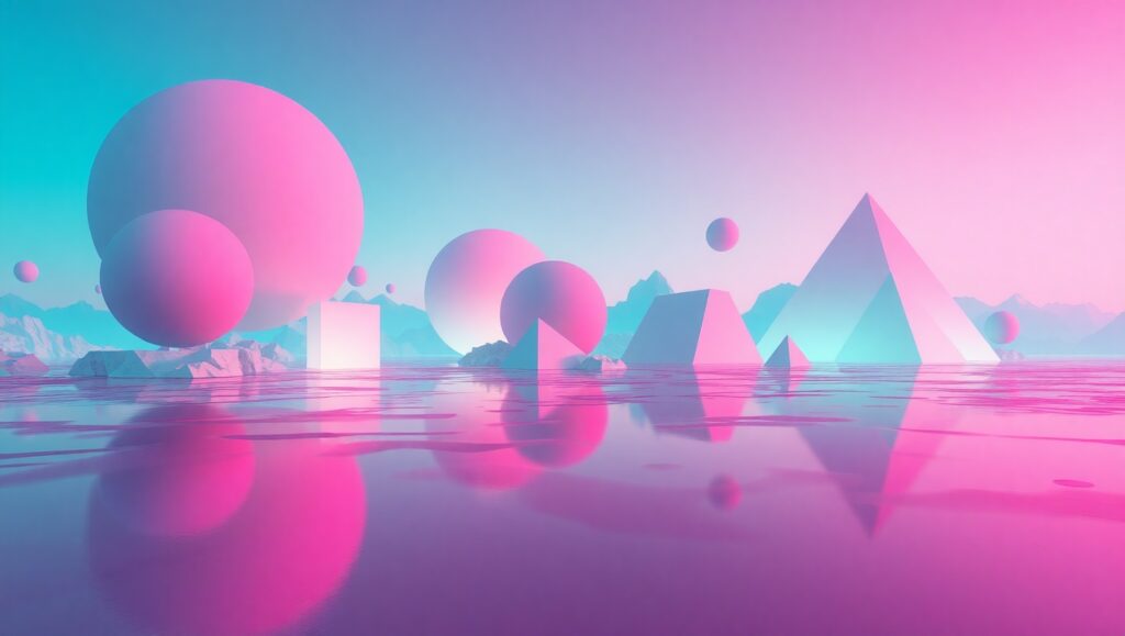 Floating Geometric Dreams – free AI stock image