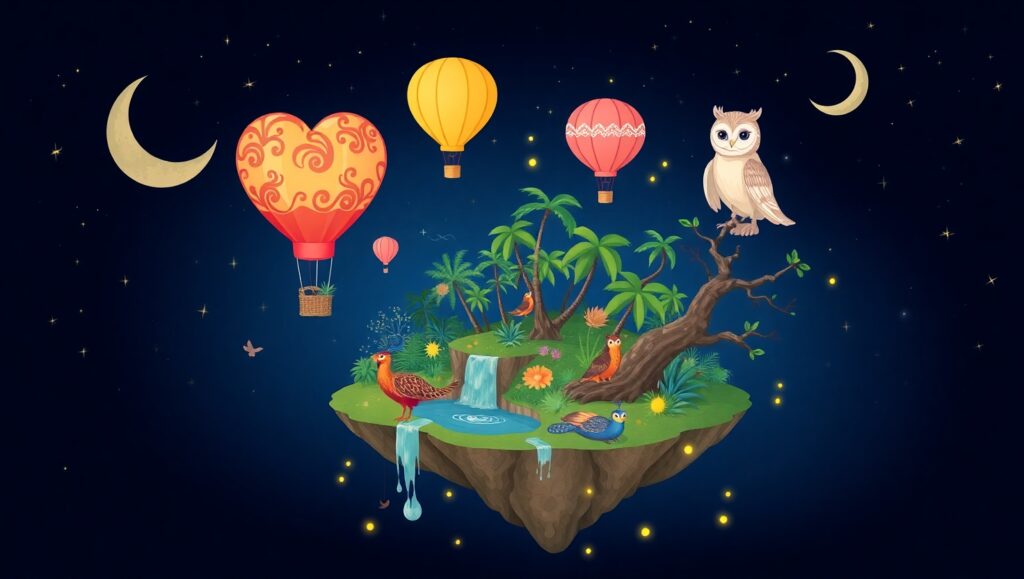 Floating Island Adventure – free AI stock image