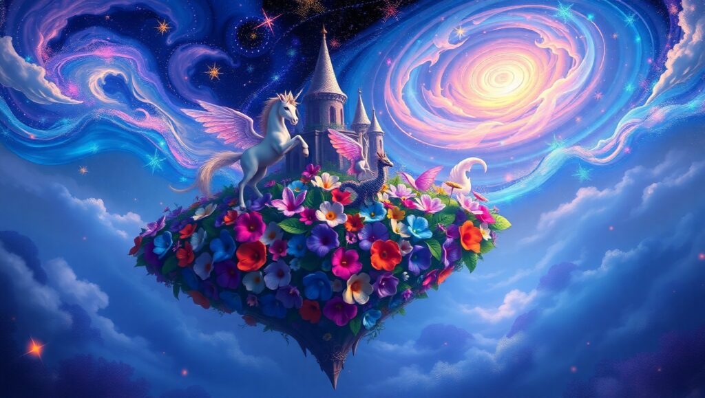 Floating Island of Dreams – free AI stock image