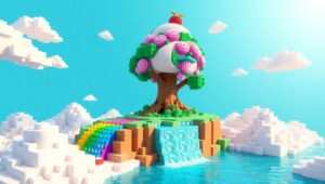 Floating Island of Sweet Delights – free AI stock image