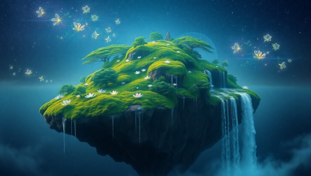 Floating Island Serenity – free AI stock image