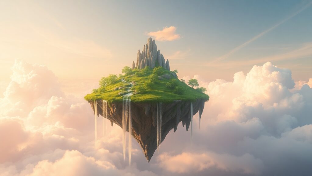 Floating Island Serenity – free AI stock image