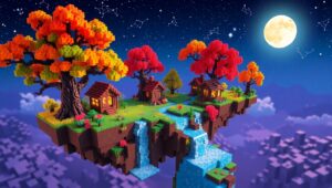 Floating Island Wonderland – free AI stock image