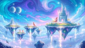 Floating Islands of Dreams – free AI stock image