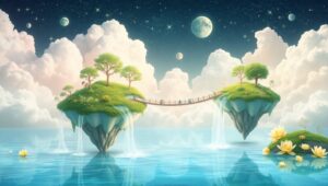 Floating Islands of Dreamy Wonders – free AI stock image