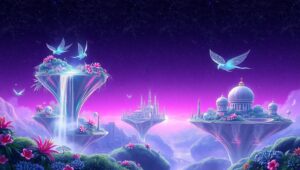 Floating Islands of Imagination – free AI stock image