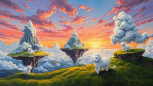Floating Islands of Whimsy – free AI stock image