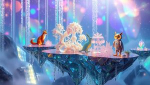 Floating Islands of Whimsy – free AI stock image