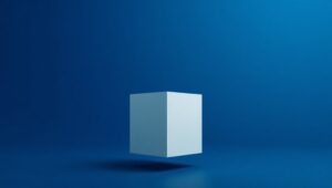 Floating Minimalist Cube – free AI stock image