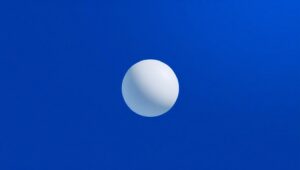 Floating Sphere in Deep Blue – free AI stock image