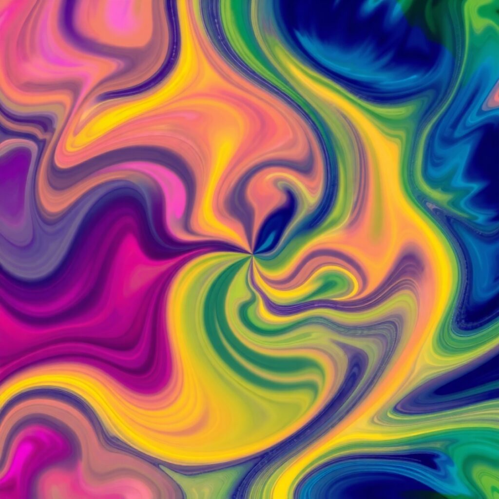 Fluid Dynamics in Vibrant Color Patterns – free AI stock image