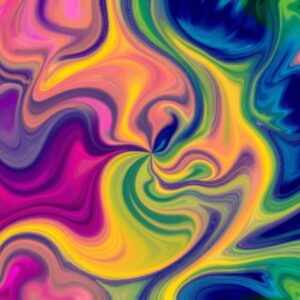 Fluid Dynamics in Vibrant Color Patterns – free AI stock image