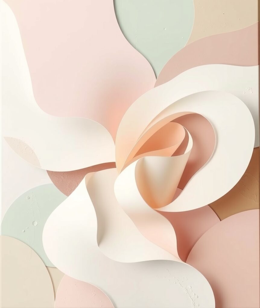 Fluid Geometry in Soft Colors and Shapes – free AI stock image