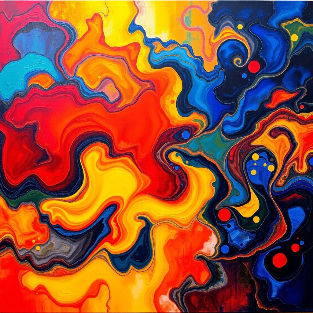Fluid Shapes and Vibrant Color Swirls – free AI stock image