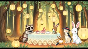 Forest Tea Party Adventure – free AI stock image