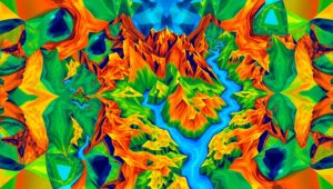 Fragmented Nature in Cubism – free AI stock image