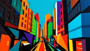 Fragmented Urban Symphony – free AI stock image