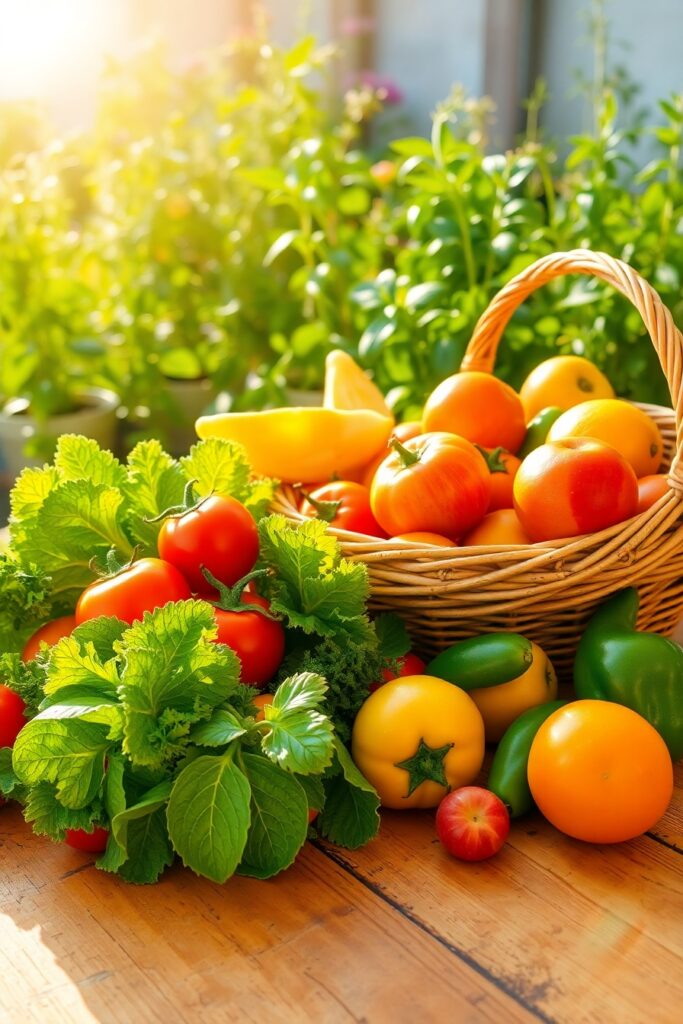 Fresh Fruits and Vegetables for Health – free AI stock image