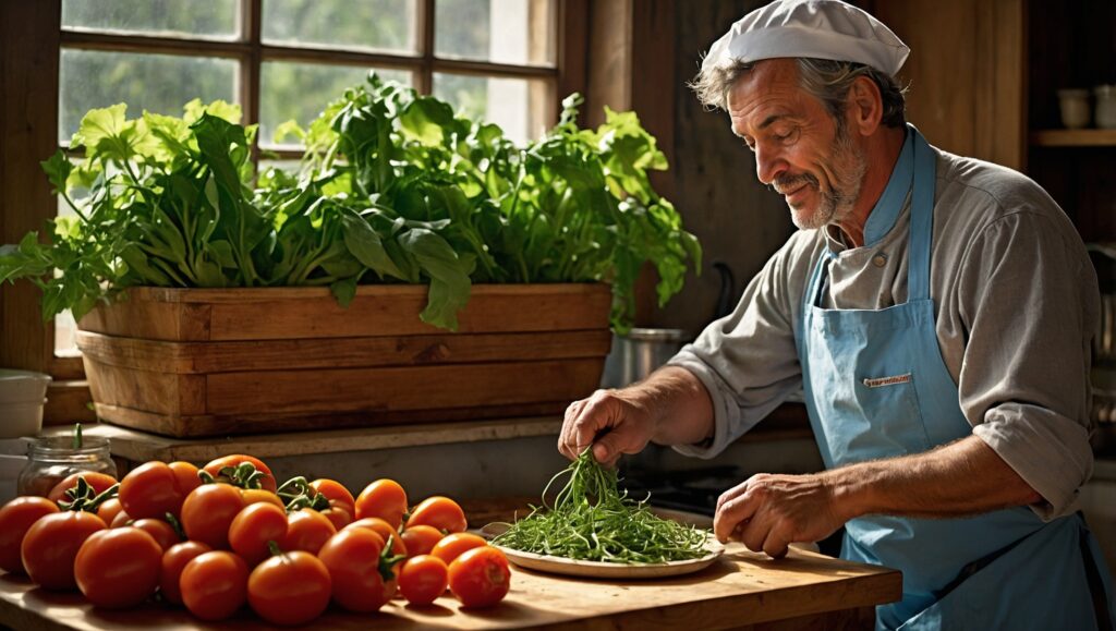 Fresh Market Produce and Homemade Dishes – free AI stock image