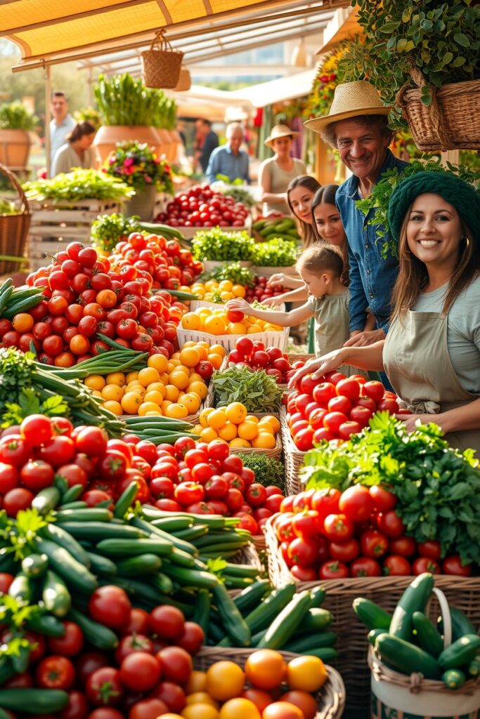 Fresh Produce at a Farmers Market – free AI stock image