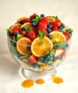 Fresh Vibrant Fruit Salad Bowl – free AI stock image