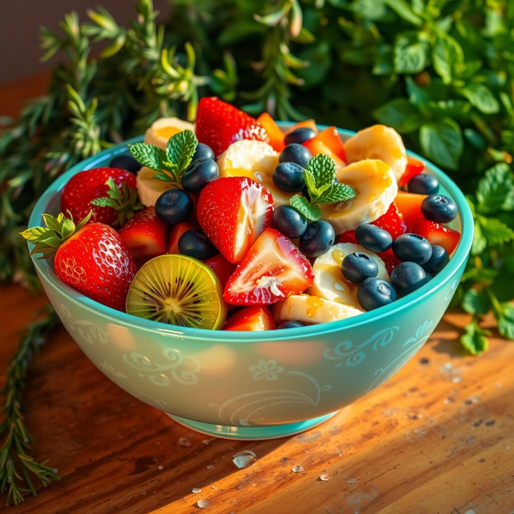 Freshly Prepared Colorful Fruit Salad – free AI stock image
