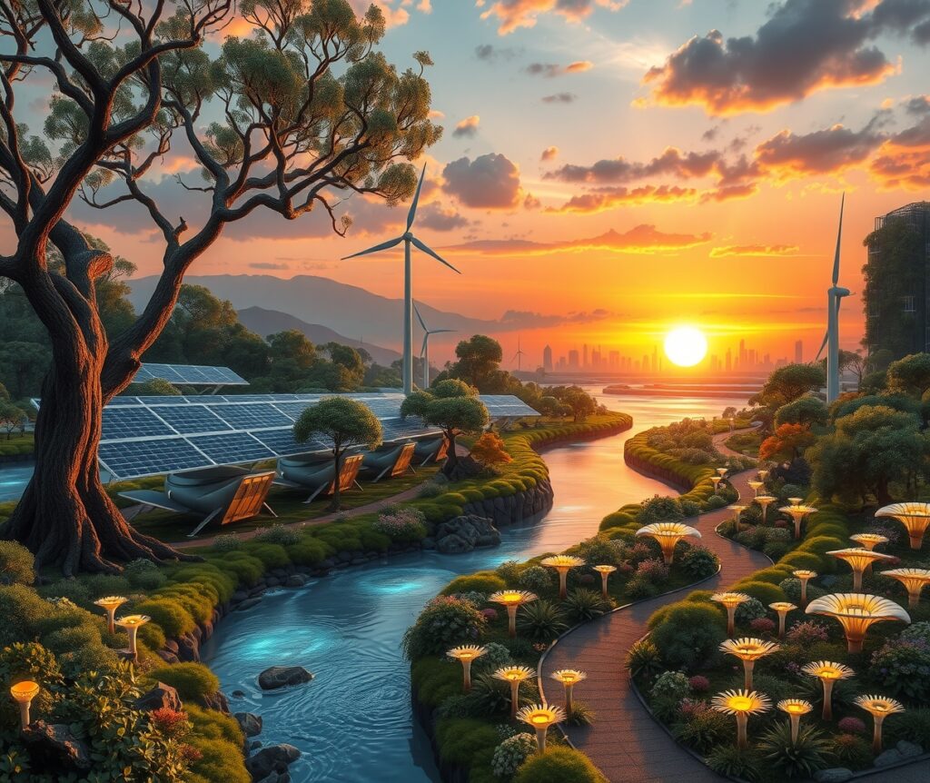 The Fusion of Nature and Technology – free AI stock image