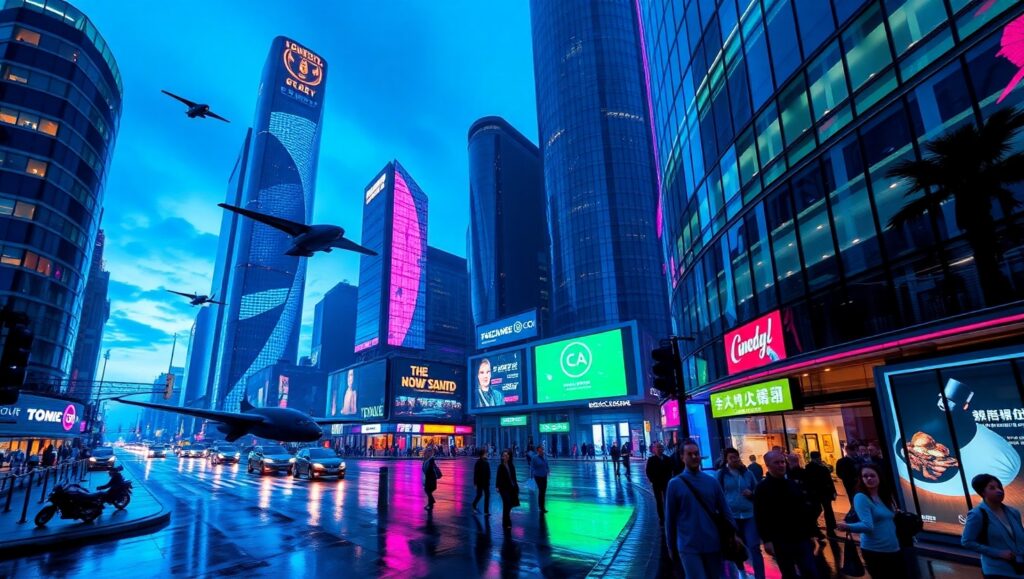 Futuristic City at Dusk – free AI stock image